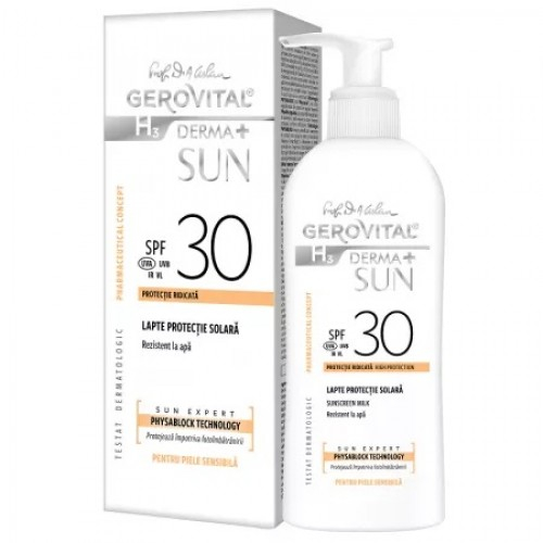 Gerovital H3 derma+ sun lapte protectie solara SPF30, 150ml, 46750 Zephyr Labs