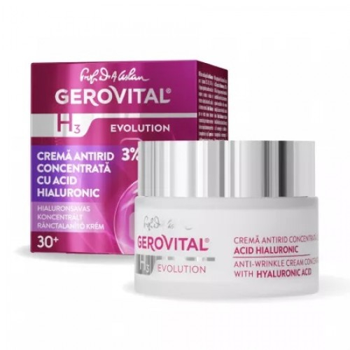 Gerovital H3 Evolution crema antirid concentrata cu acid hialuronic, 50ml Zephyr Labs
