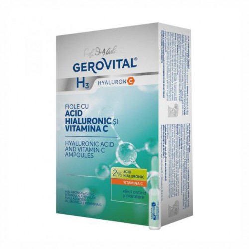 Gerovital H3 Hyaluron C fiole cu acid hialuronic si Vit.C 10x2ml Zephyr Labs [1]