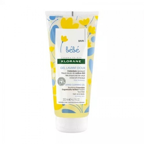 Klorane Bebe gel spumant pentru par si corp cu extract de galbenele, 200ml Zephyr Labs [1]