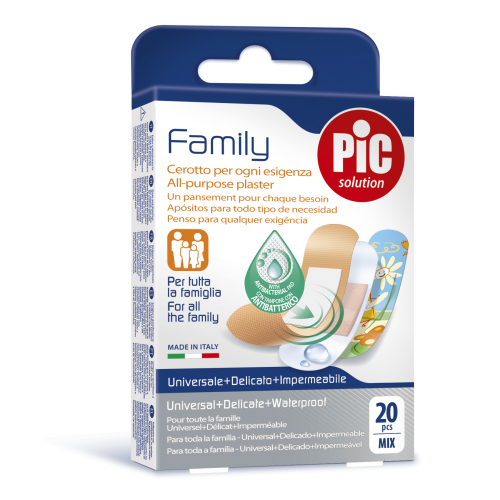 Pic plasturi asortati Family cu solutie antibacteriana, 20 buc. Zephyr Labs