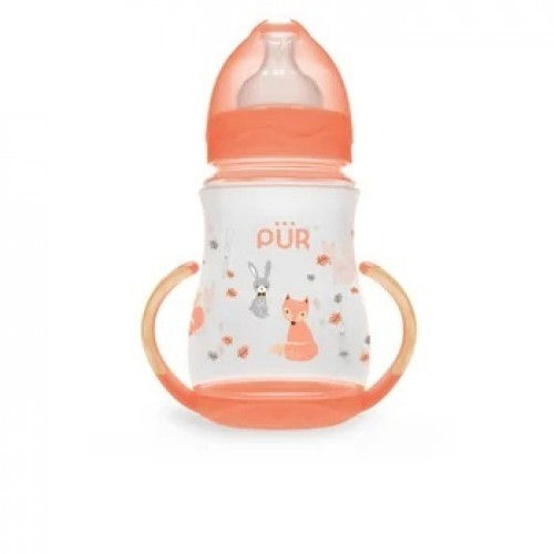 Pur biberon cu gura larga, desen si manere +6 luni, 250ml (9023) Zephyr Labs [1]