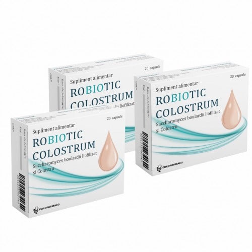Robiotic colostrum pachet 3 cut. x 20 caps.veg.gastrorez. Zephyr Labs