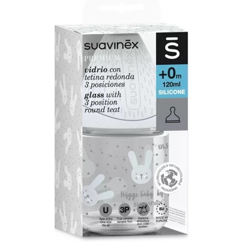 Suavinex Hygge biberon 150ml, cu tetina SX Pro, iepure, gri (306668) Zephyr Labs [1]