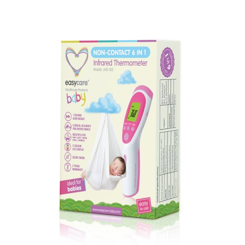 Termometru digital Easycare baby non-contact infrarosu 6 in 1 roz Zephyr Labs [1]