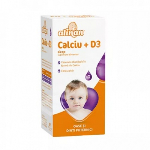 Suplimente alimentare copii - Alinan calciu + vitamina D3 sirop 150ml Zephyr Labs