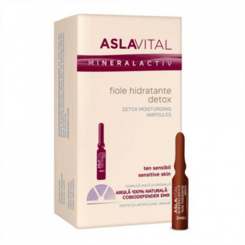 Produse pentru ingrijire si frumusete - Aslavital Mineralactiv fiole hidratante detox 7x2ml Zephyr Labs