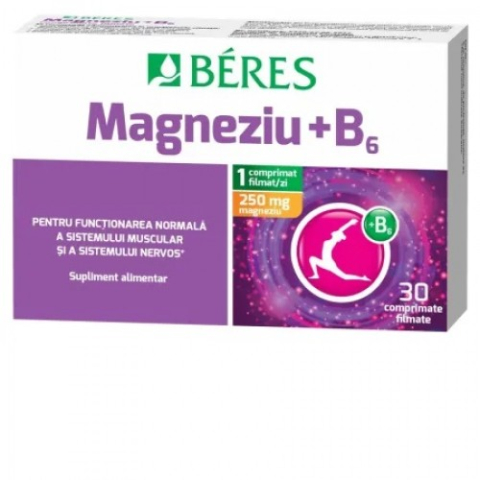 Suplimente alimentare - Beres Magneziu + B6, 30 comprimate filmate Zephyr Labs