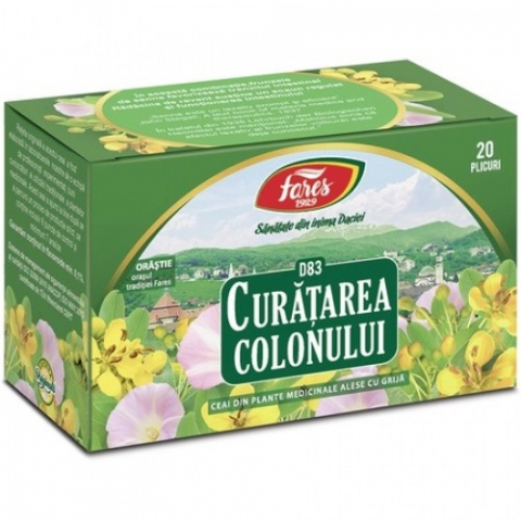 Alimentatie sanatoasa - Ceai curatarea colonului Fares (D83), 20 plicuri Zephyr Labs