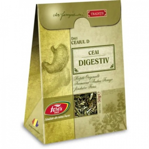 Alimentatie sanatoasa - Ceai digestiv D41, Fares, 50g Zephyr Labs