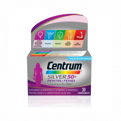 Suplimente alimentare - Centrum Silver 50+ pentru Femei Complet de la A la Zinc, 30 comprimate Zephyr Labs