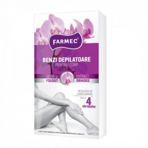 Produse pentru ingrijire si frumusete - Farmec benzi depilatoare cu extract de orhidee pentru corp x14buc Zephyr Labs