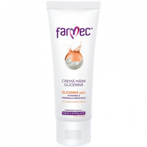 Produse pentru ingrijire si frumusete - Farmec crema de maini cu glicerina si vitamina E 150ml Zephyr Labs