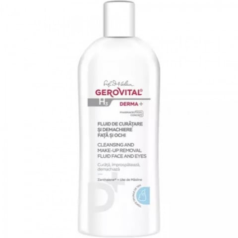 Produse pentru ingrijire si frumusete - Gerovital H3 Derma+ fluid curatare si demachiere fata si ochi, 200ml 382 Zephyr Labs