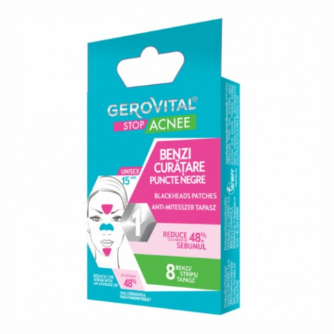 Produse pentru ingrijire si frumusete - Gerovital Stop Acnee benzi curatare puncte negre 8 buc Zephyr Labs