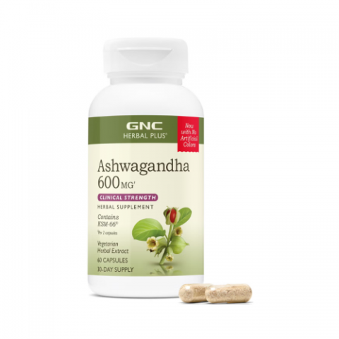 Suplimente alimentare - GNC Herbal plus Ashwagandha KSM-66 600mg x 60 caps.484001 Zephyr Labs