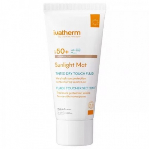 Produse pentru ingrijire si frumusete - Ivatherm Sunlight crema protectie solara Mat tinted dry touch SPF 50+, 50 ml Zephyr Labs