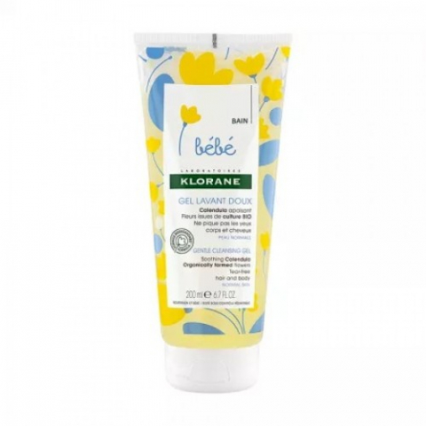 Mama si copil - Klorane Bebe gel spumant pentru par si corp cu extract de galbenele, 200ml Zephyr Labs