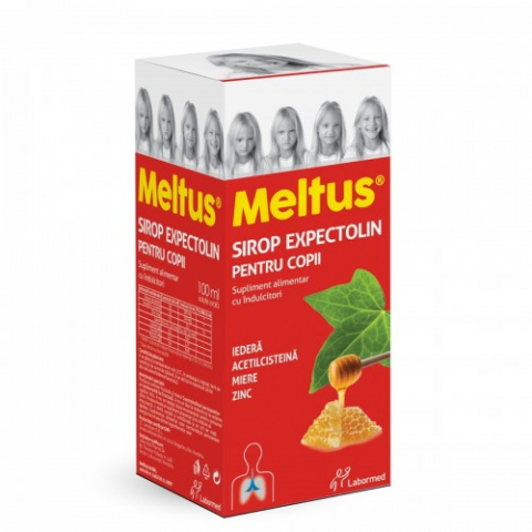 Suplimente alimentare - Meltus Expectolin sirop cu miere, iedera, zinc si acetilcisteina pentru copii, 100ml Zephyr Labs