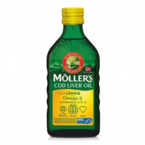 Suplimente alimentare - Mollers Omega3 ulei din ficat de cod cu aroma de lamaie, 250ml Zephyr Labs