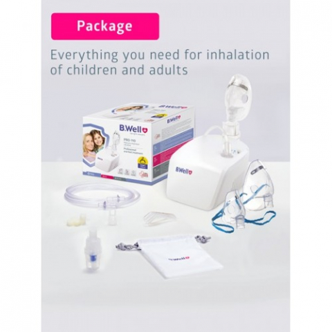 Produse tehnico-medicale - Nebulizator cu compresor copii/adulti B.Well Basic PRO-110 Zephyr Labs