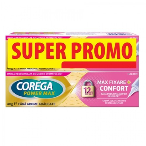 Igiena orala - Pachet Corega Max fixare+ confort x 2 x 40g Zephyr Labs