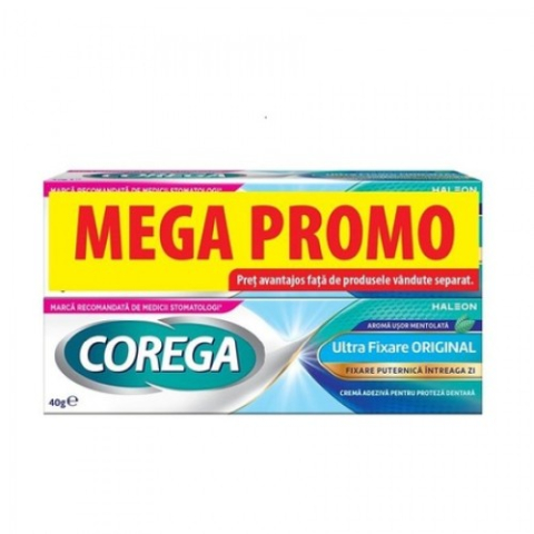 Igiena orala - Pachet Corega ultra fixare original crema adziva 2 x40g Zephyr Labs