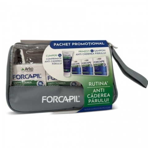 Suplimente alimentare - Pachet Forcapil anti-caderea parului 3x30 comprimate + Sampon impotriva caderii parului Forcapil 200 ml Zephyr Labs
