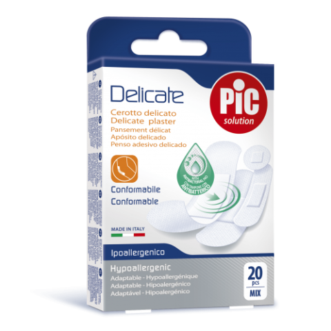 Produse tehnico-medicale - Pic plasturi Delicate piele sensibila mix 4 dimensiuni cu solutie antibacteriana 20 buc. Zephyr Labs