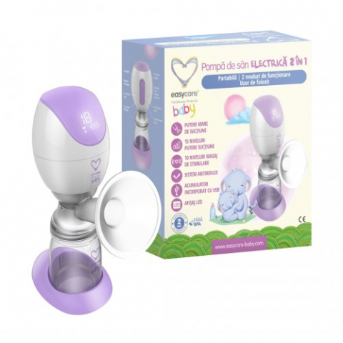 Mama si copil - Pompa de san electrica 2in1 portabila Easycare baby Zephyr Labs