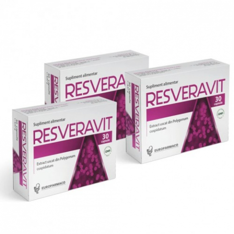 Suplimente alimentare - Resveravit 200mg x30 capsule (pachet 3 cutii) Zephyr Labs
