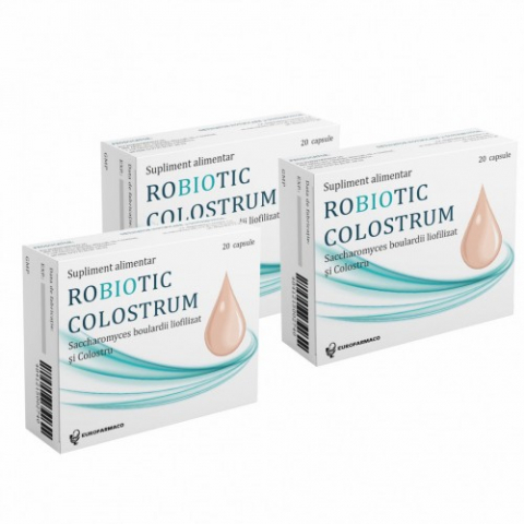 Suplimente alimentare - Robiotic colostrum pachet 3 cut. x 20 caps.veg.gastrorez. Zephyr Labs
