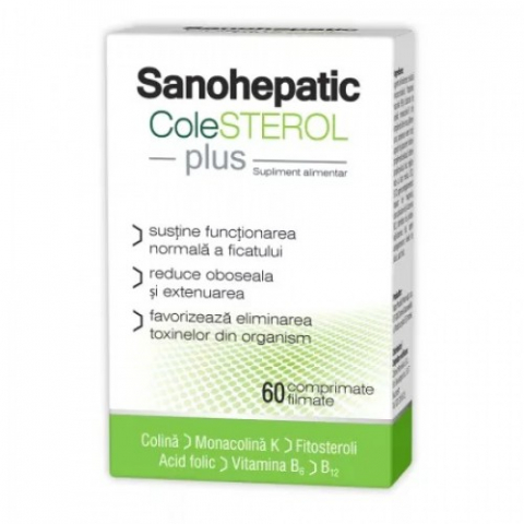 Suplimente alimentare - Sanohepatic Colesterol Plus, 60 comprimate filmate Zephyr Labs