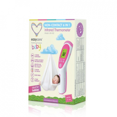 Mama si copil - Termometru digital Easycare baby non-contact infrarosu 6 in 1 roz Zephyr Labs