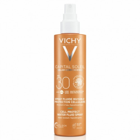 Produse pentru ingrijire si frumusete - Vichy Capital Soleil Cell Protect spray fluid invizibil SPF30 200ml Zephyr Labs