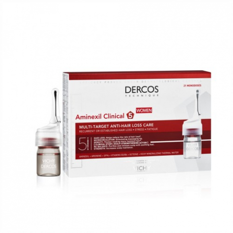 Produse pentru ingrijire si frumusete - VICHY Dercos Aminexil Clinical 5 Tratament impotriva caderii parului pentru femei, 21x6 ml Zephyr Labs