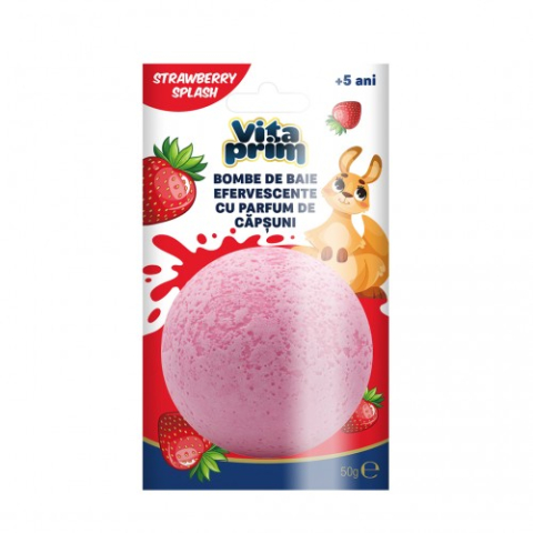 Mama si copil - Vitaprim bombe baie efervescente capsuni x 50g Zephyr Labs