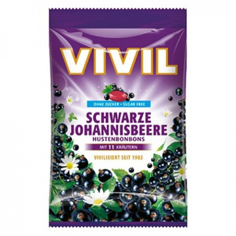 Alimentatie sanatoasa - Vivil bomboane coacaze negre cu vitamina C fara zahar, 60g Zephyr Labs