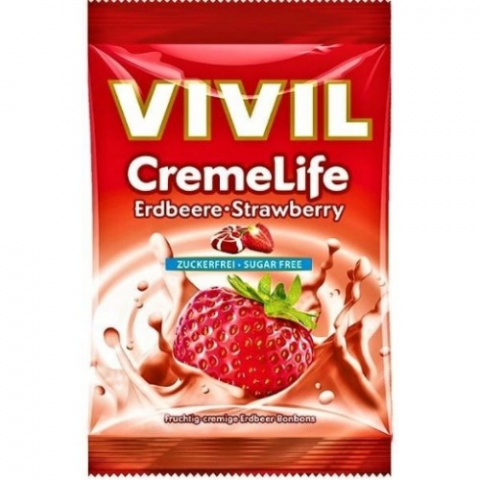 Alimentatie sanatoasa - Vivil bomboane Creme Life classic capsuni fara zahar, 60g Zephyr Labs
