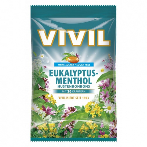 Alimentatie sanatoasa - Vivil bomboane eucalipt si mentol fara zahar, 60g Zephyr Labs