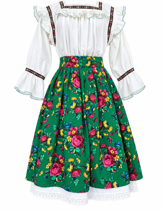 Costum Maramures din pânză cu fustă verde [2]