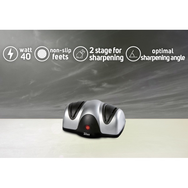 Ascutitor de cutite electric Zilan ZLN2168 Gri, cu doua nivele de ascutire, 40W, usor de curatat [4]