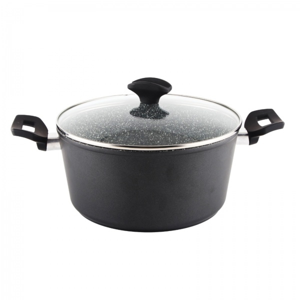 Oala cu capac sticla Zilan ZLN-3338, Diametru 28 cm, Inaltime 13 cm, Material aluminiu, Interior granit, Compatibil inductie [2]