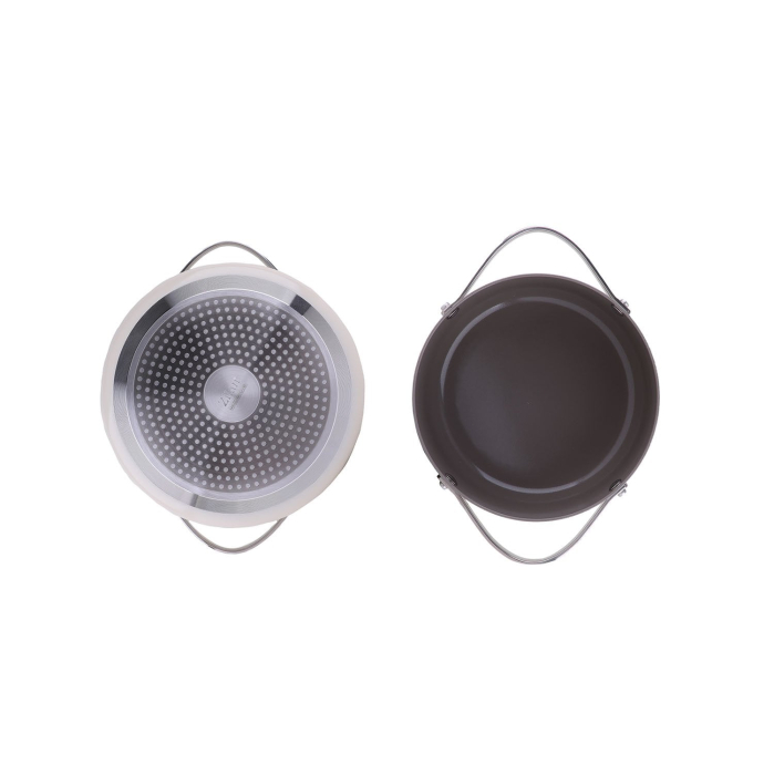 Oala cu capac ZILAN, interior din ceramica, diametru 24cm, capacitate 4l, crem   ZLN 0873 [4]