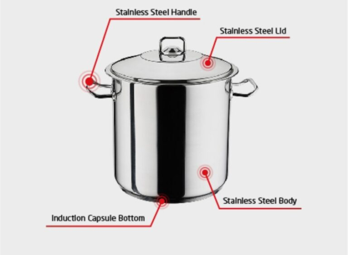 Oala inox 6L cu capac ,   compatibila cu inductie [2]