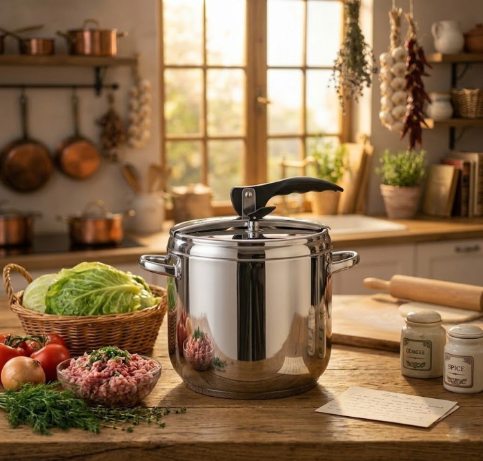 Oala sub presiune 7L din inox ,   compatibila inductie, sistem siguranta 3 niveluri [2]