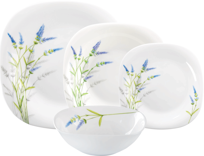Set farfurii opal 19 piese model lavanda serviciu masa patrat Arcopal [2]