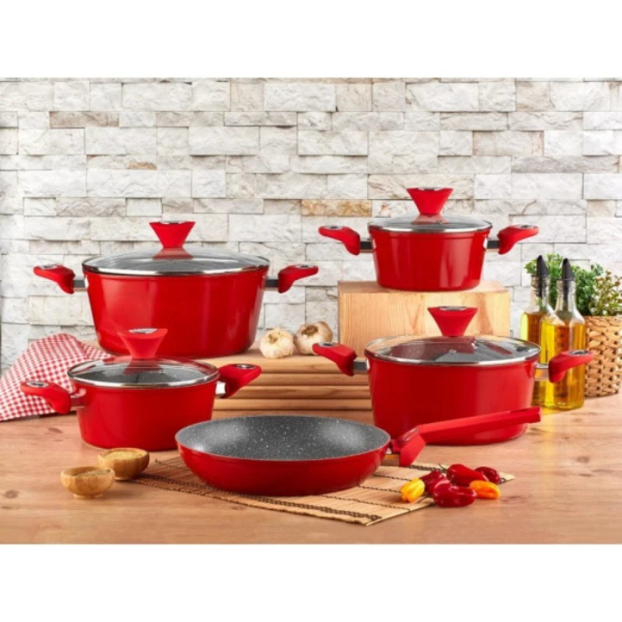 Set oale 9 piese, Zilan ZLN-3260, Material aluminiu, Interior granit, Compatibil inductie [2]