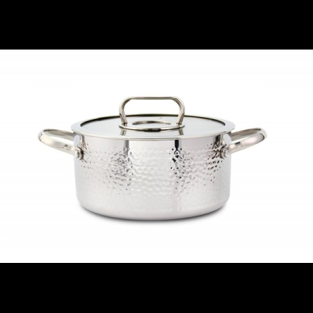 Cratita din inox Zilan ZLN1320, 4.5L, Diametru 24 cm, Manere nituite, Compatibil gaz, inductie  electric, Compatibil masina de spalat vase [1]