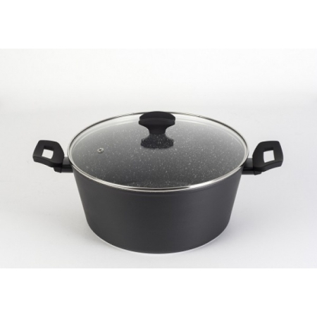 Oala cu capac sticla Zilan ZLN-3338, Diametru 28 cm, Inaltime 13 cm, Material aluminiu, Interior granit, Compatibil inductie [2]